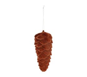 Záves šiška zamat plast 6x12cm oranžová