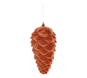 Záves šiška zamat plast 19cm oranžová