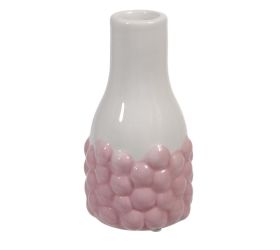 Váza bublinky keramika 6x11,5cm bieloružová