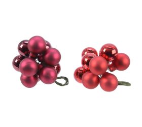 Guličky sklo s/10 na drôtiku červené pr.2cm