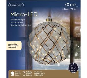 Led guľa záves bater. pr.19cm