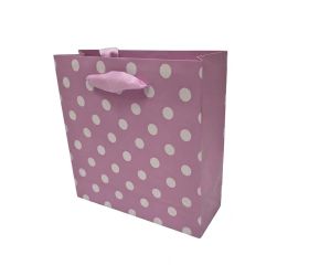 Agb017910 taška pap. darč 17x17+6cm dotsy check rosa