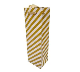 Agb1029504 taška pap. darč fľaša v37x12+10 stripes gold