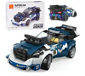 Technické bloky športové auto námornícka modrá 164-dielna sada + nálepky