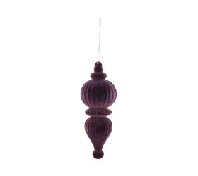 Záves ornament zamat plast 11cm fialová