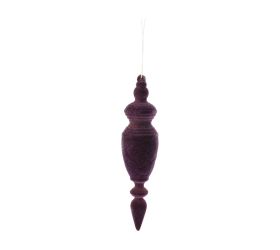 Záves ornament zamat plast 15cm fialová