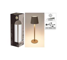 Led stolná lampa 10 x 36 cm/usb, sivá