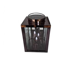 Lampáš solar+ sviečka grafit deň/noc 28cm