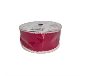 Stuha vian 6,3cm/10y zamat červený/biely lem