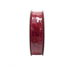 Stuha 2,5cm/10y červená drôtik