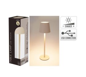 LED stolná lampa 10 × 36 cm, USB, krém