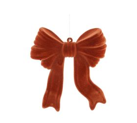 Záves mašľa zamat plast 33x28cm oranžová