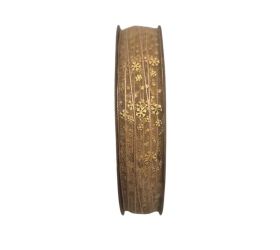 Stuha vian vločka 0,6cm/25m zlatá