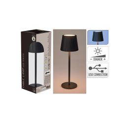 Led stolná lampa ww /usb 90x90x275mm čierna
