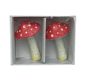 Muchotrávka červená sada 2 ks 3,6 × 2,4 × 5,7 cm