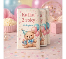 Czekolada na urodziny z własnym motywem 80 g
