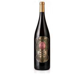 Wino prezentowe 1,5 l z metalową etykietą na 75. urodziny