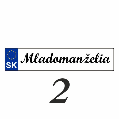 Weselna tablica rejestracyjna na samochód – SPZ 2