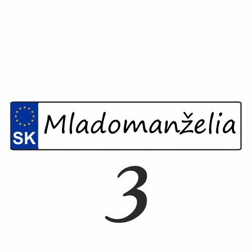 Weselna tablica rejestracyjna na samochód – SPZ 3