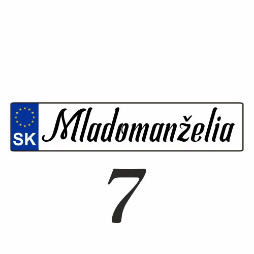 Weselna tablica rejestracyjna na samochód – SPZ 7