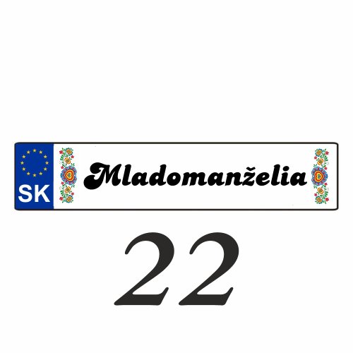 Weselna tablica rejestracyjna na samochód – SPZ 22