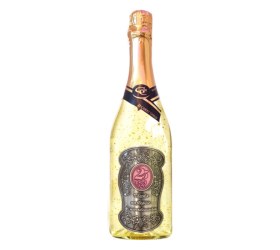 Wino musujące ze złotem na 25. urodziny - Metalowa etykieta – 750 ml