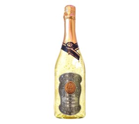 Wino musujące ze złotem na 40. urodziny - Metalowa etykieta – 750 ml