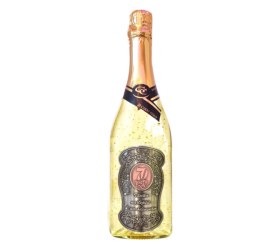 Wino musujące ze złotem na 70. urodziny - Metalowa etykieta – 750 ml