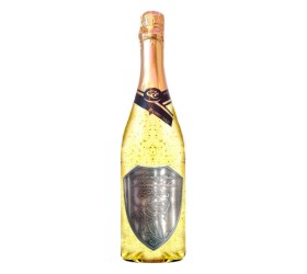 Weselne wino musujące ze złotem dla nowożeńców - Srebrna etykieta – 750 ml