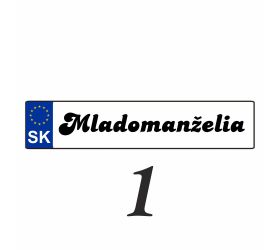 Weselna tablica rejestracyjna na samochód - SPZ 1