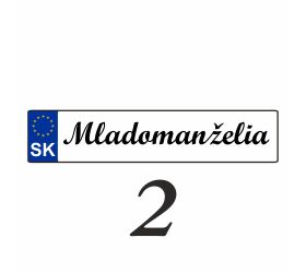 Weselna tablica rejestracyjna na samochód - SPZ 2