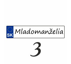 Weselna tablica rejestracyjna na samochód - SPZ 3