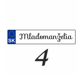 Weselna tablica rejestracyjna na samochód - SPZ 4