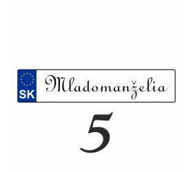 Weselna tablica rejestracyjna na samochód - SPZ 5