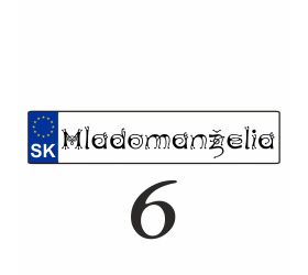 Weselna tablica rejestracyjna na samochód - SPZ 6