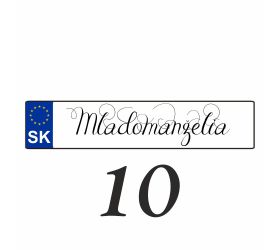 Weselna tablica rejestracyjna na samochód - SPZ 10