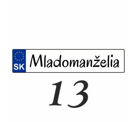 Weselna tablica rejestracyjna na samochód - SPZ 13