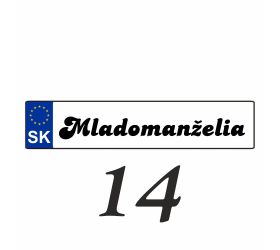 Weselna tablica rejestracyjna na samochód - SPZ 14