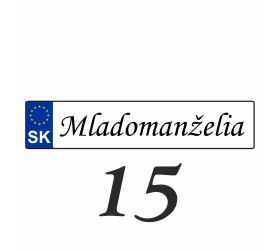 Weselna tablica rejestracyjna na samochód - SPZ 15