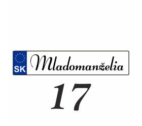 Weselna tablica rejestracyjna na samochód - SPZ 17